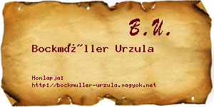 Bockmüller Urzula névjegykártya